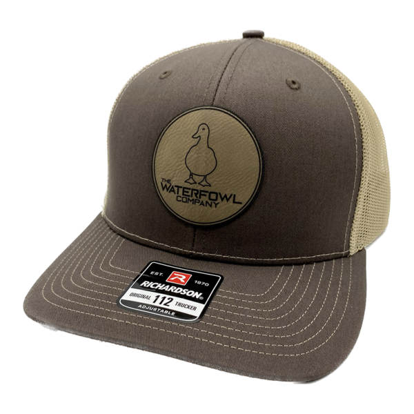 Brown/Khaki with Tan Leather Circle Patch with Duck Logo